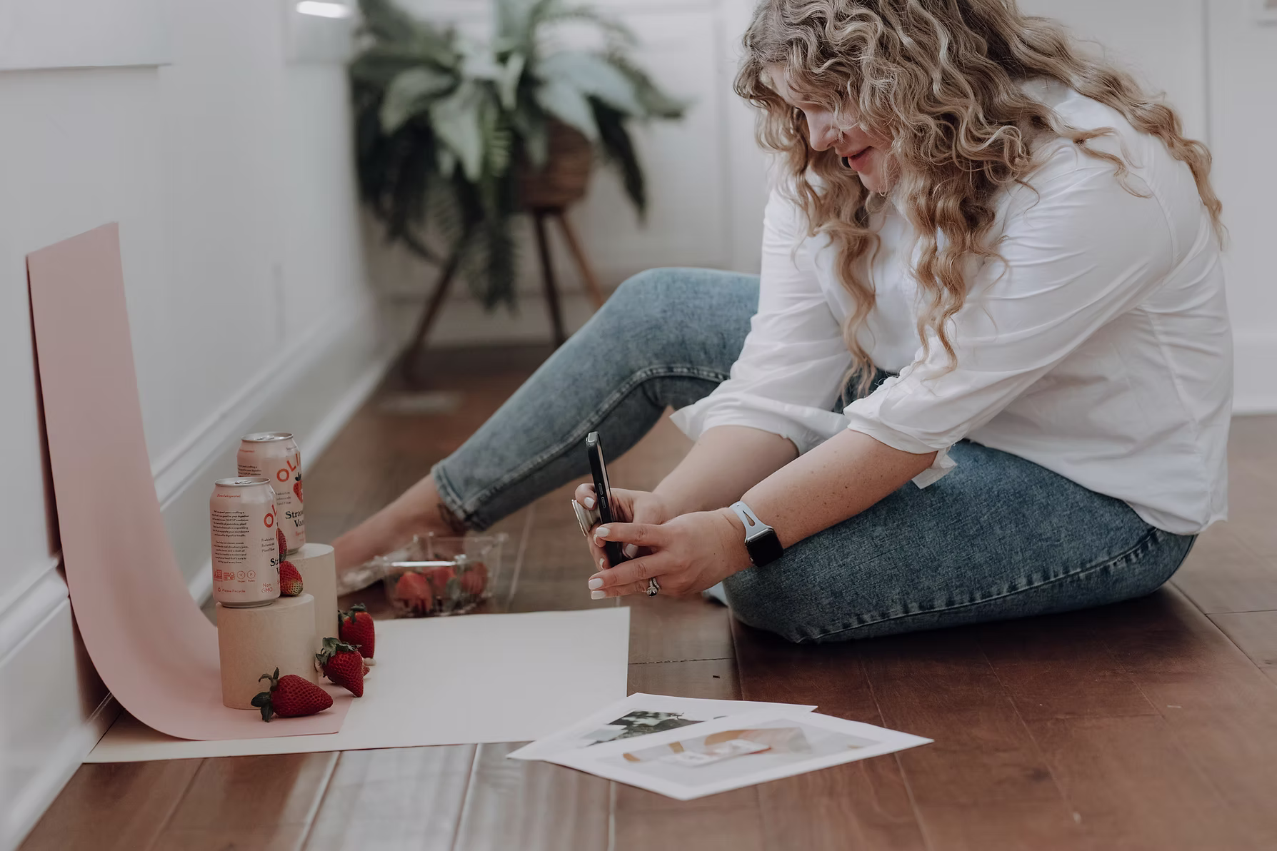Steph Clark working in her branding studio in Louisville, KY